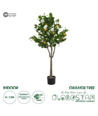 GloboStar® Artificial Garden ORANGE TREE 21108 Τεχνητό Διακοσμητικό Δέντρο Πορτοκαλιά Μ70 x Π50 x Υ120cm